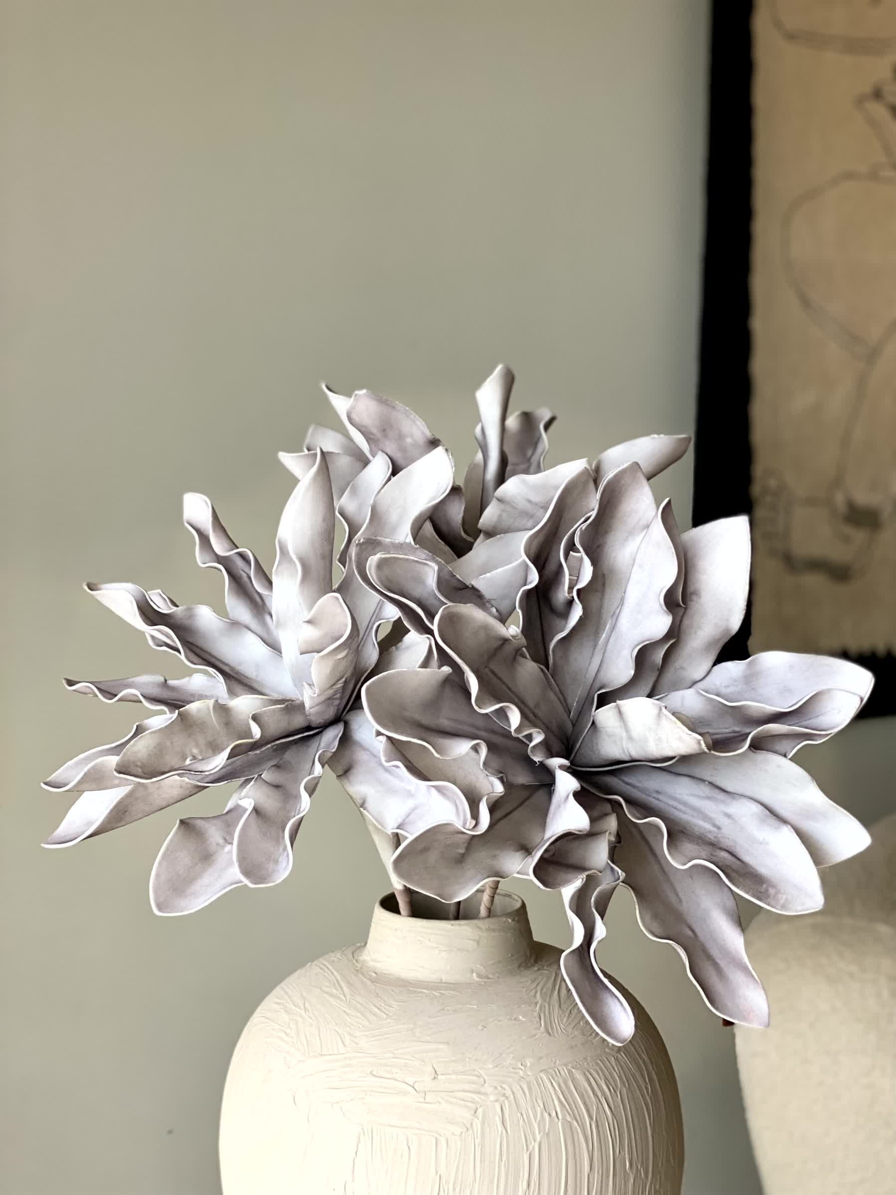 Artificial Hydrangea Stem - Grey (One Stem)