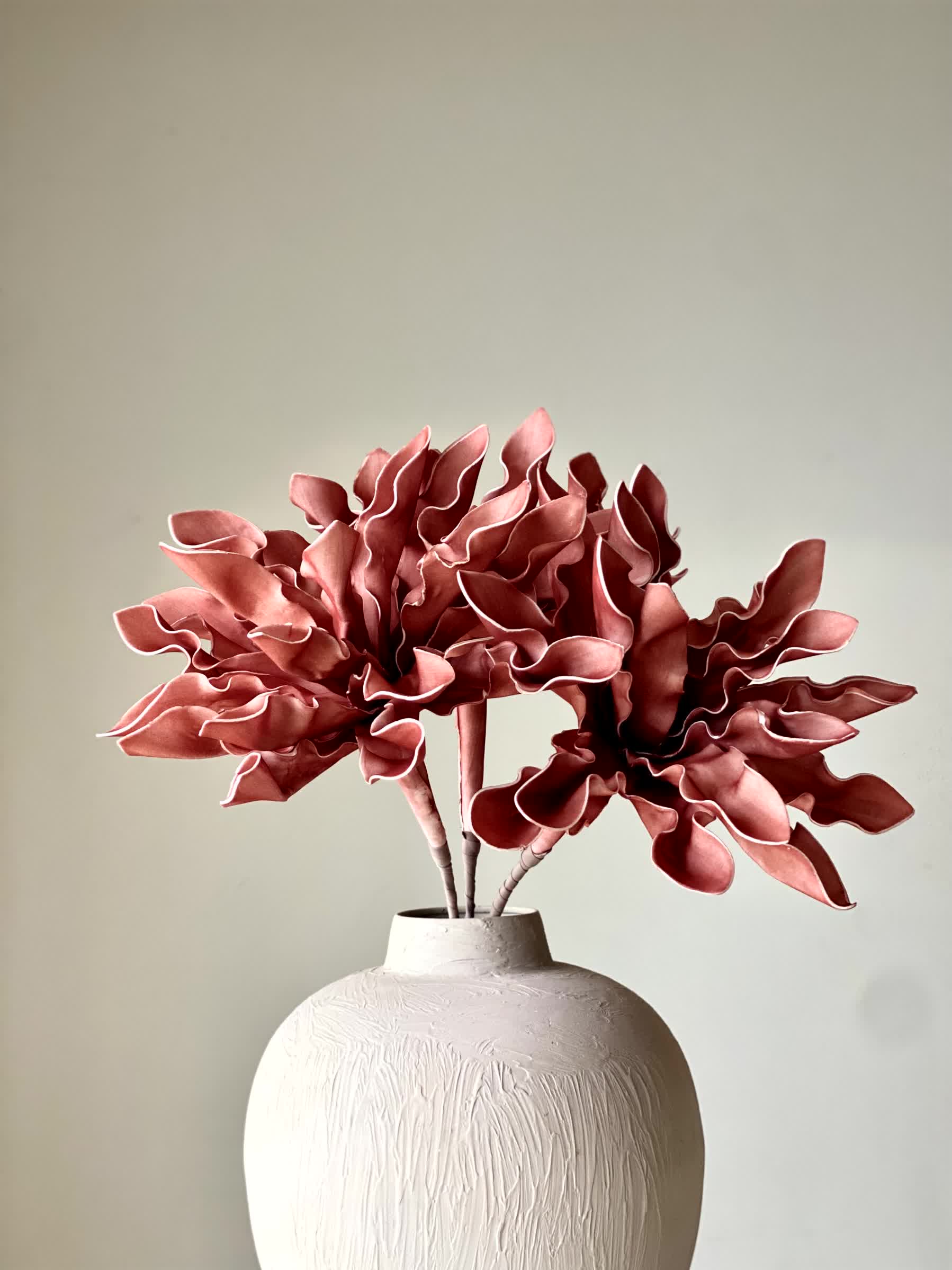 Artificial Hydrangea Stem - Coral (One Stem)