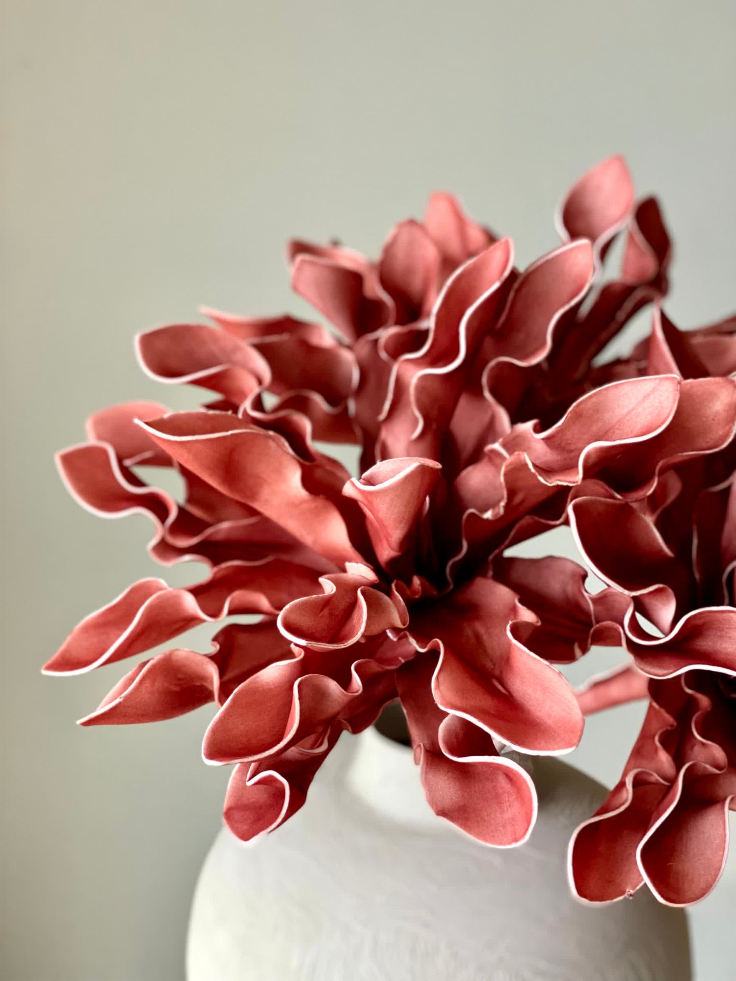 Artificial Hydrangea Stem - Coral (One Stem)