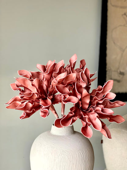 Artificial Hydrangea Stem - Coral (One Stem)