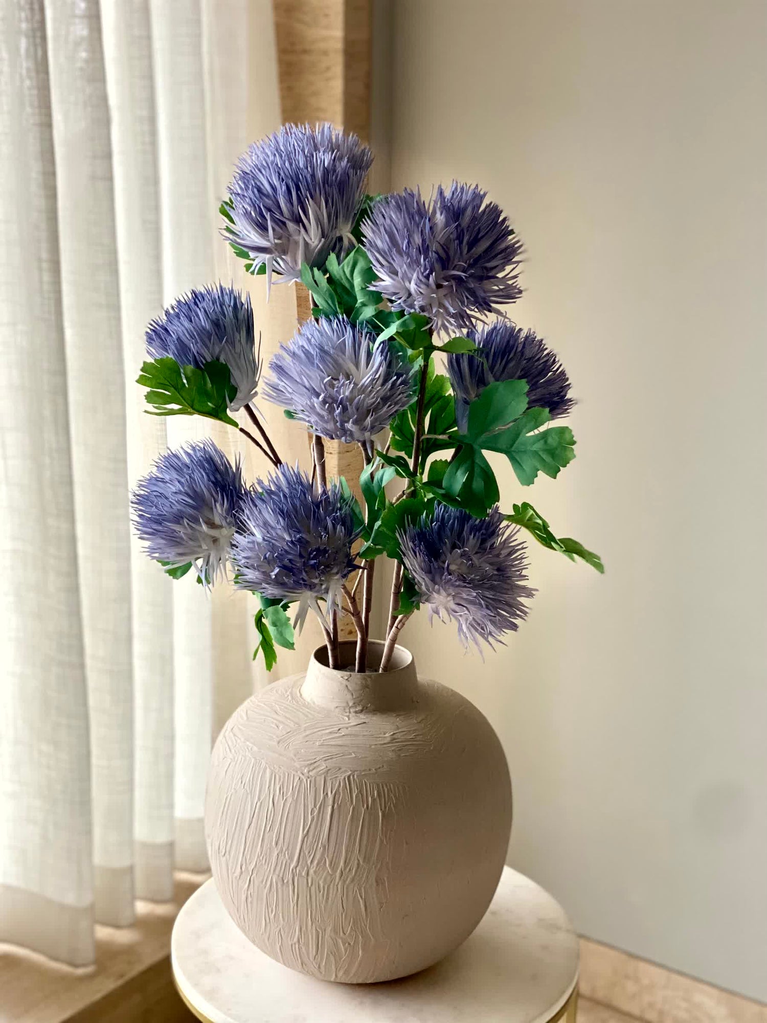 Artificial Chrysanthemum Stem - Blue (One Stem)