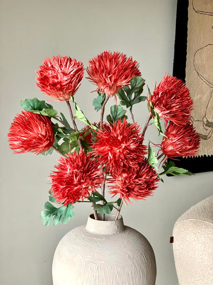 Artificial Chrysanthemum Stem - Red (One Stem)