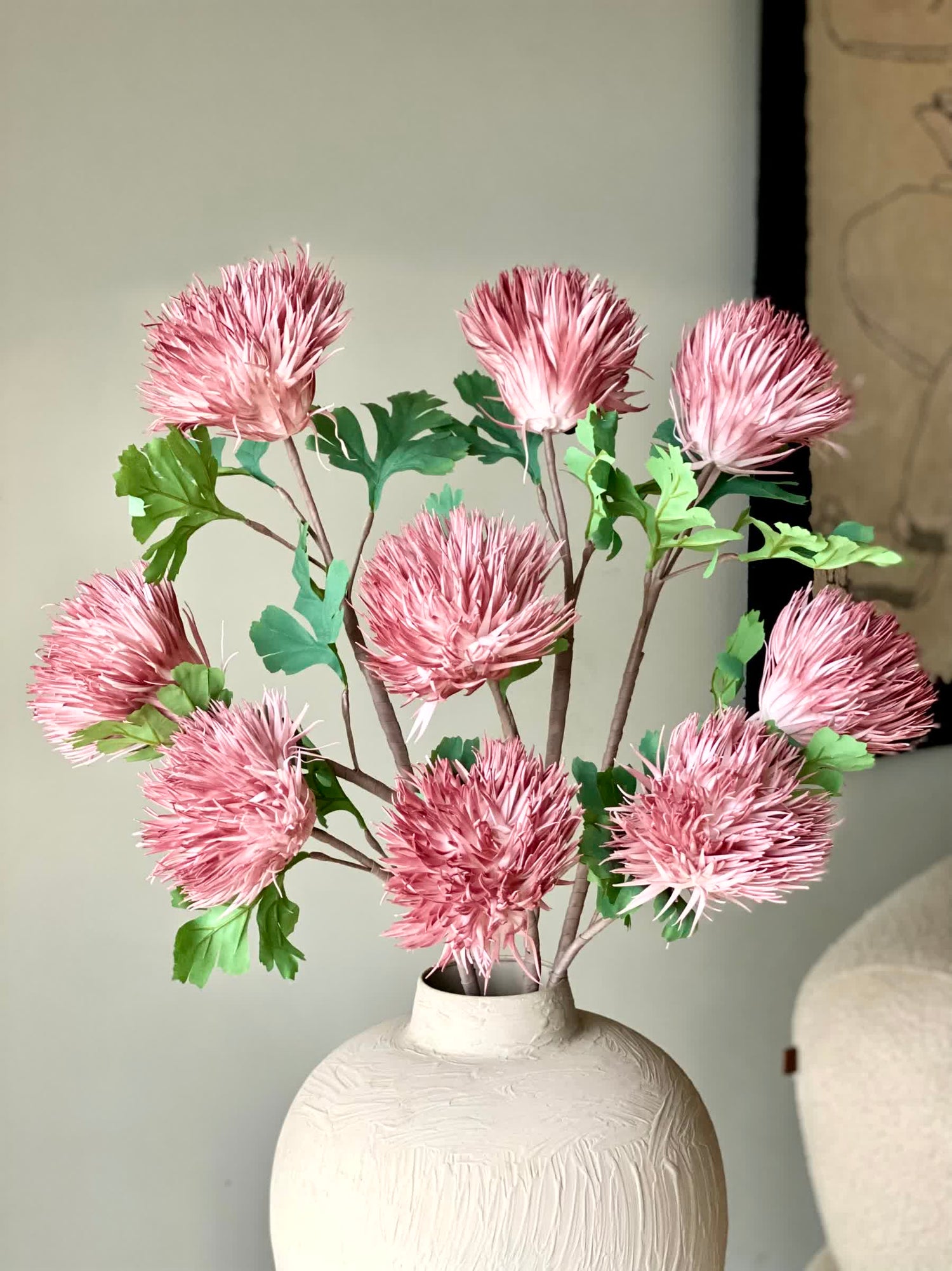 Artificial Chrysanthemum Stem - Pink (One Stem)