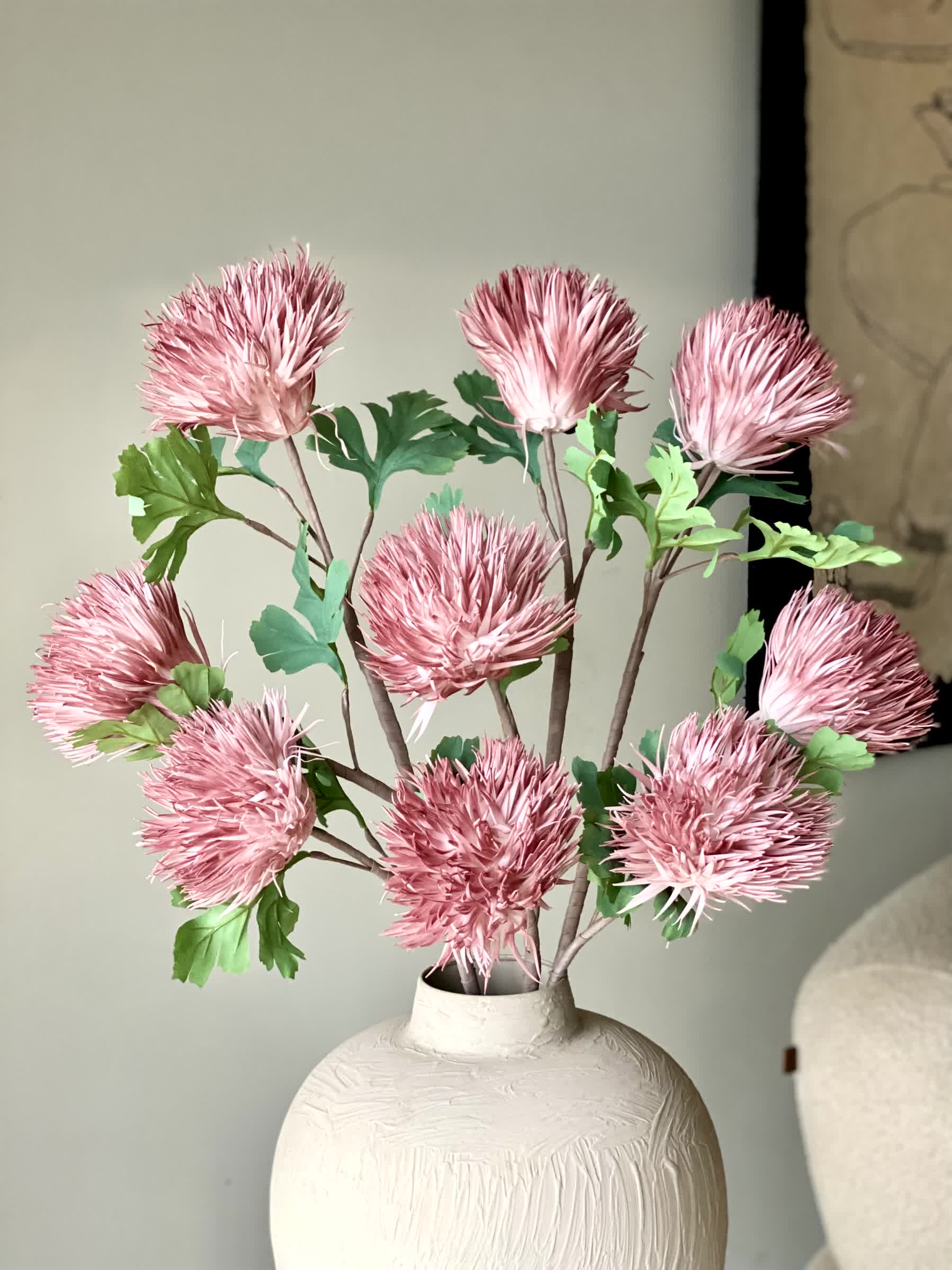 Artificial Chrysanthemum Stem - Pink (One Stem)