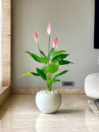 Artificial Pink Peace Lily Plant - 3.4 Feet