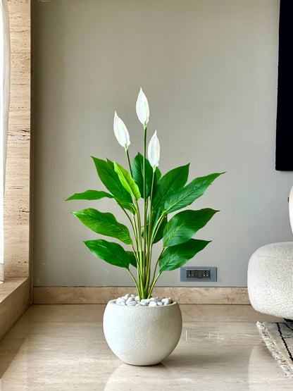 Artificial White Peace Lily Plant - 3.4 Feet