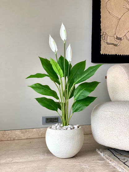 Artificial White Peace Lily Plant - 3.4 Feet
