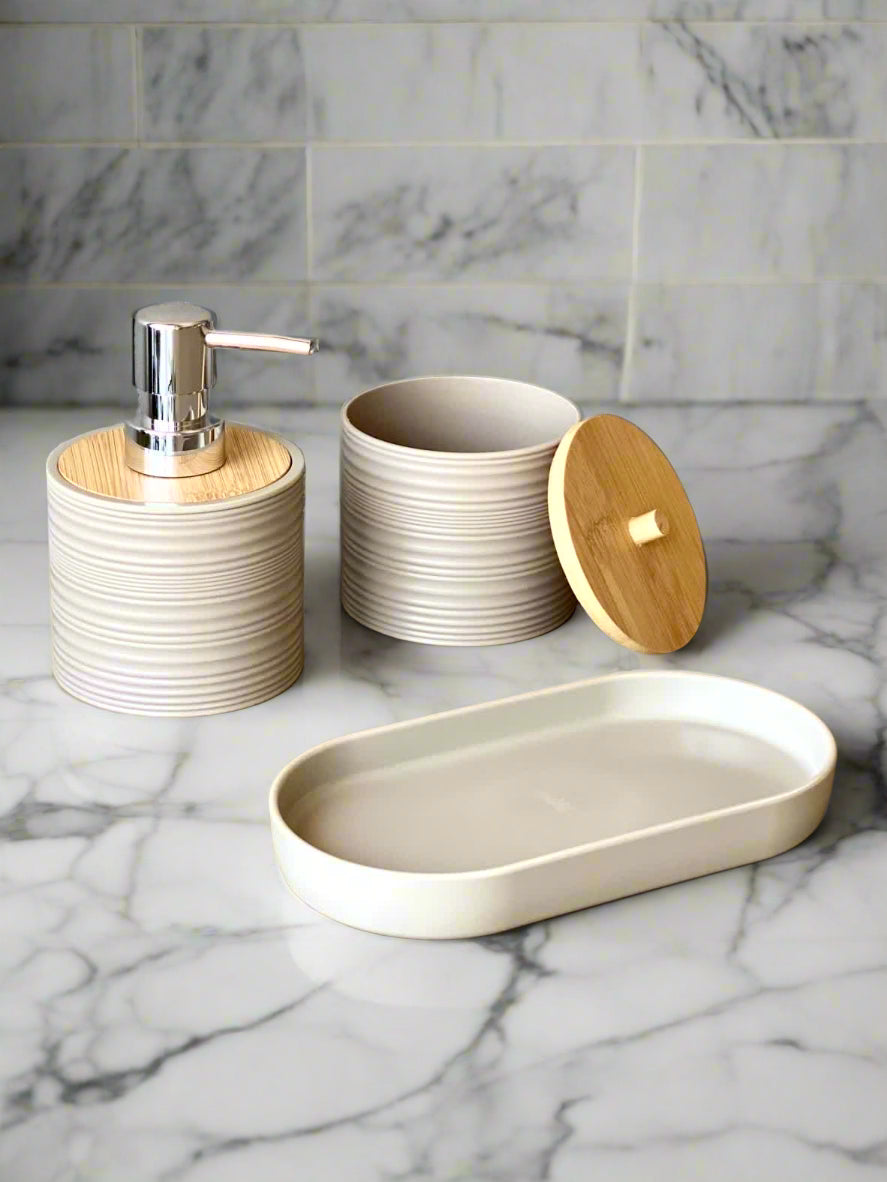 Amun Bathroom Set - Beige (Set of 3)