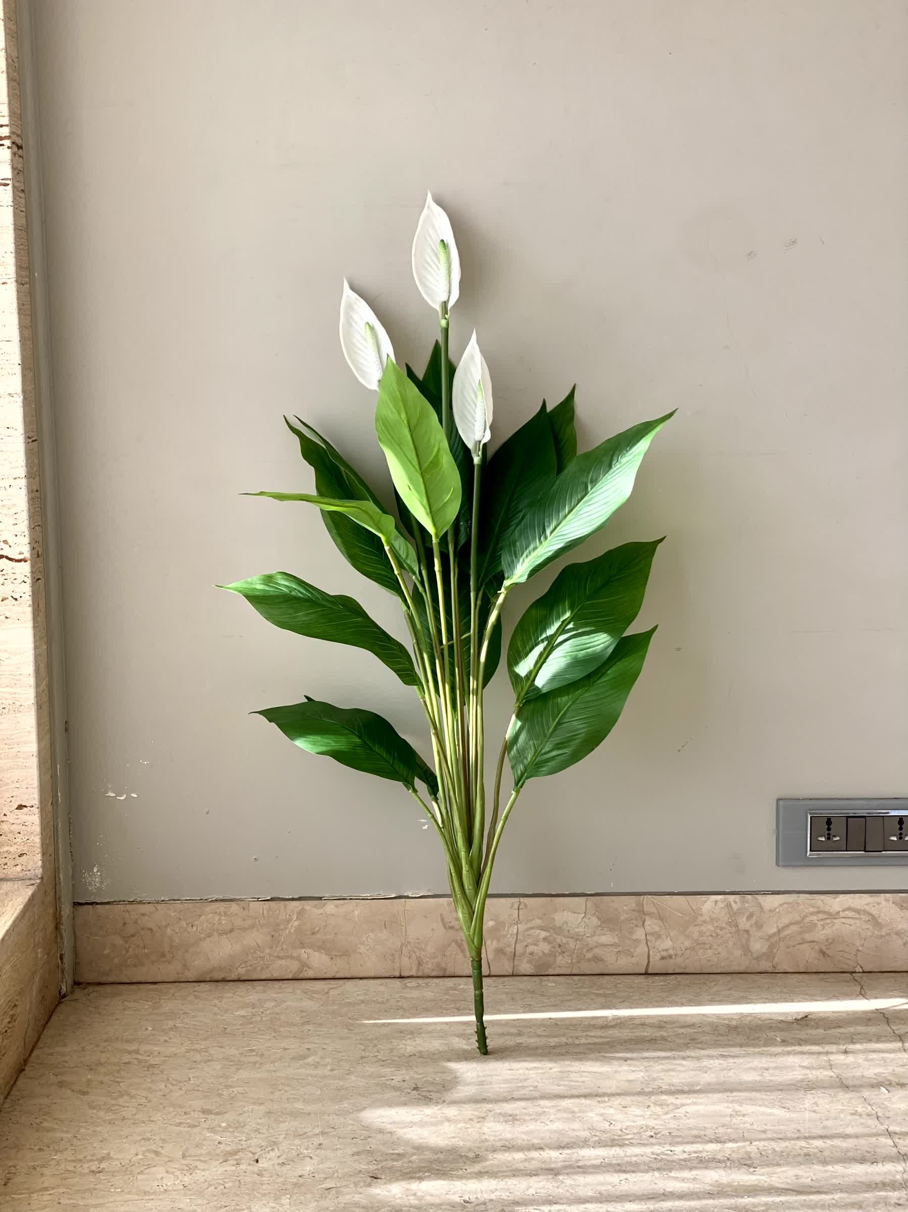 Artificial White Peace Lily Plant - 3.4 Feet