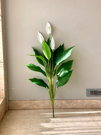 Artificial White Peace Lily Plant - 3.4 Feet