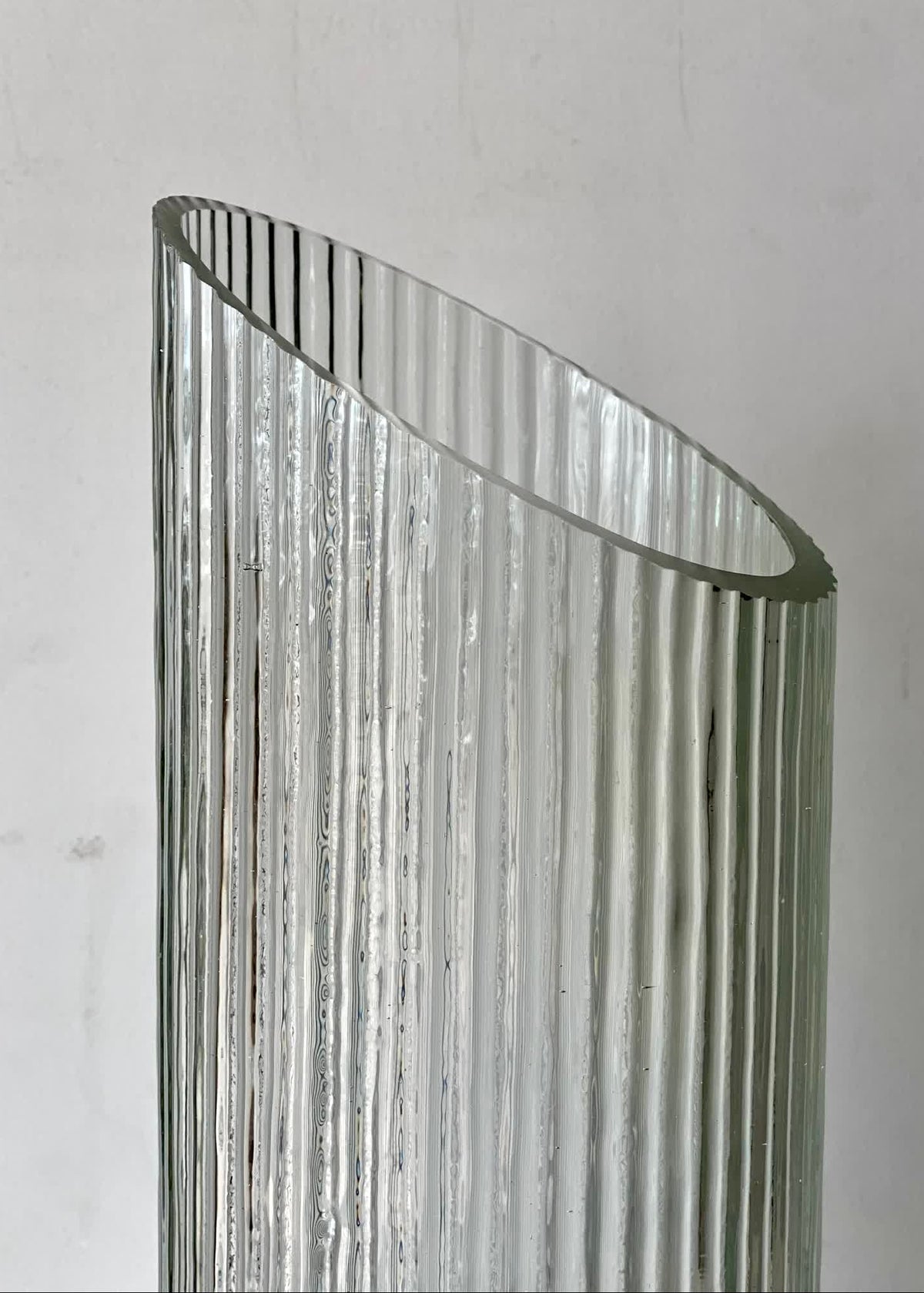 Fluted Glass Gold Vase - Tall