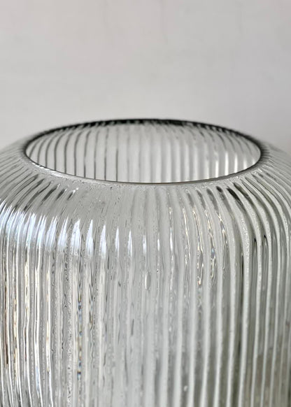 Fluted Glass Gold Vase - Dome