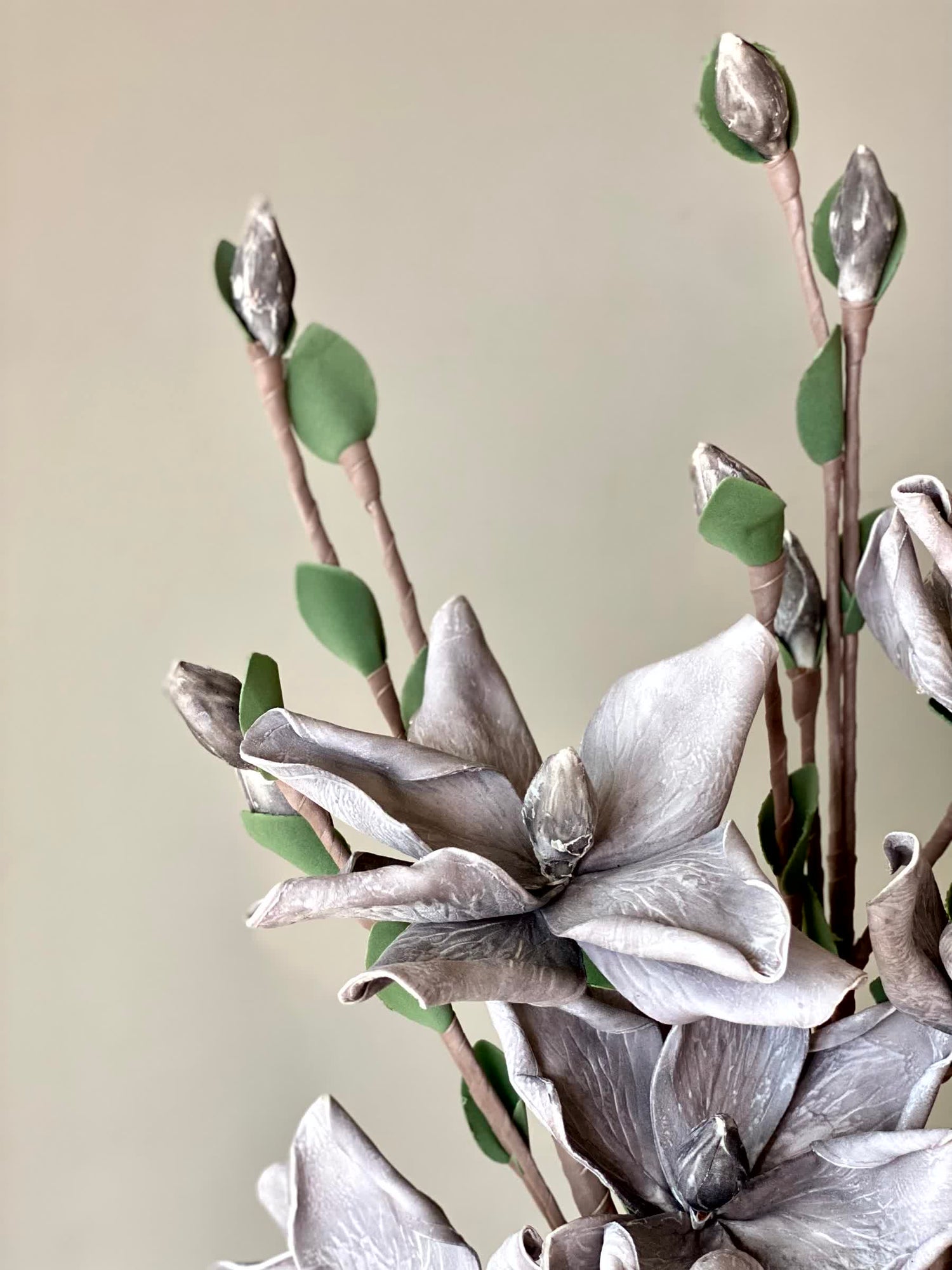 Artificial Butterfly Orchid (One Stem) - Grey