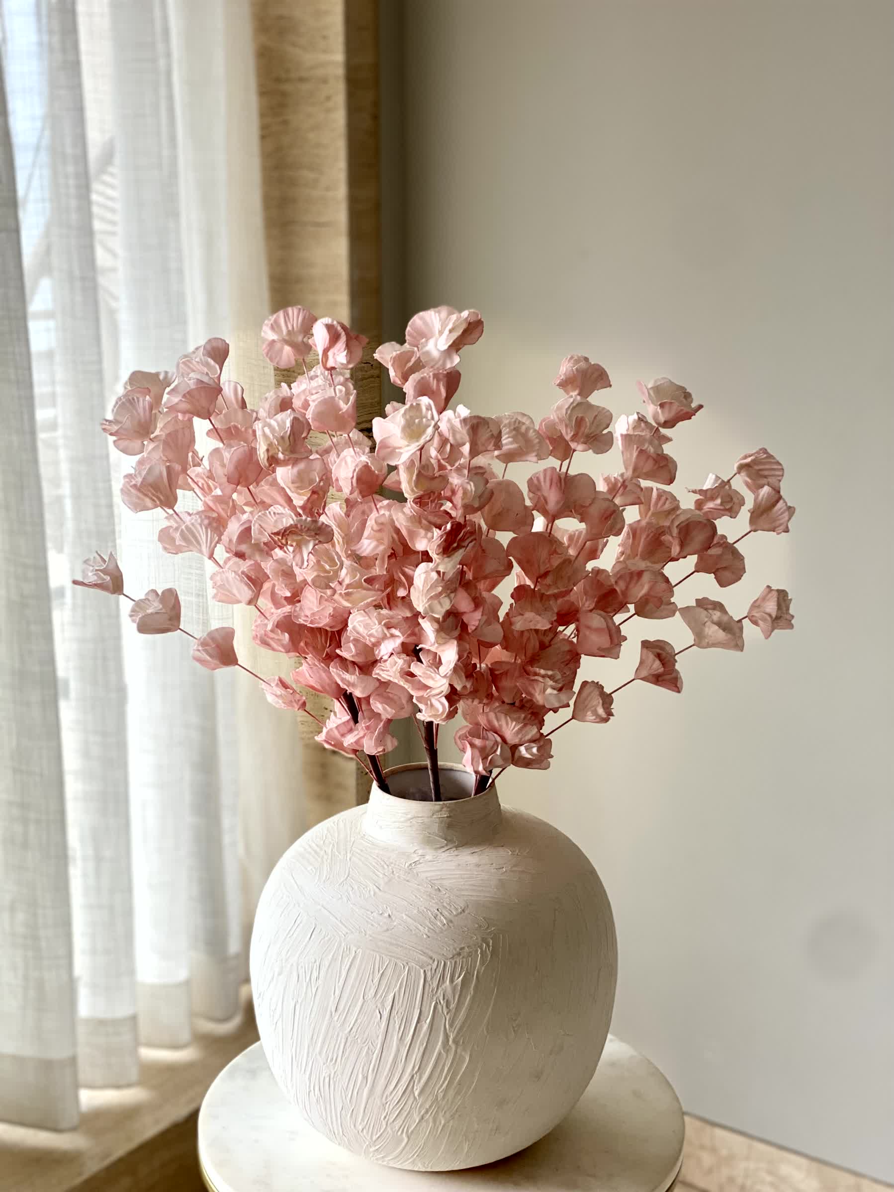 Artificial Eucalyptus Flower Bunch (One Stem) - Pink