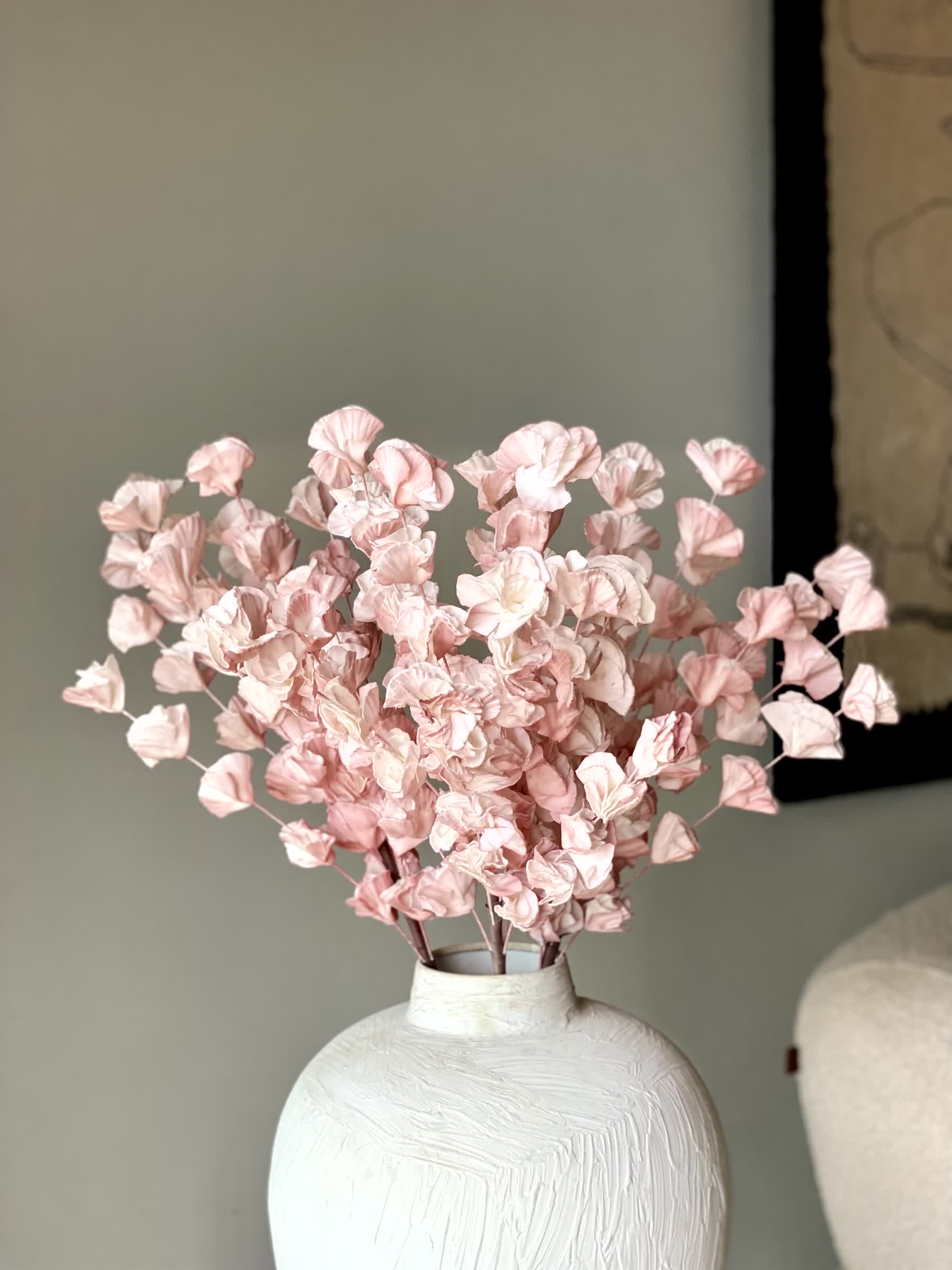 Artificial Eucalyptus Flower Bunch (One Stem) - Pink