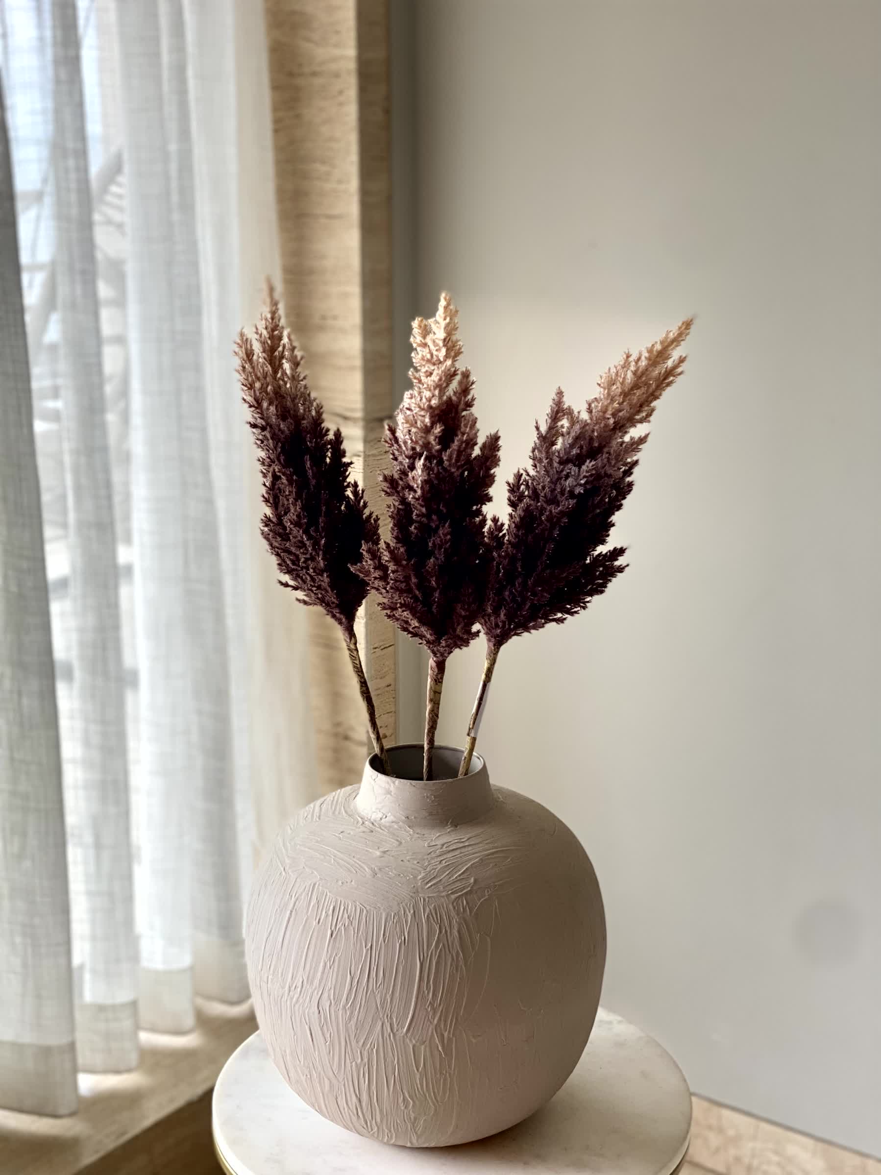 Artificial Wheat Silk Flower Stick (One Stem) - Brown (Short)