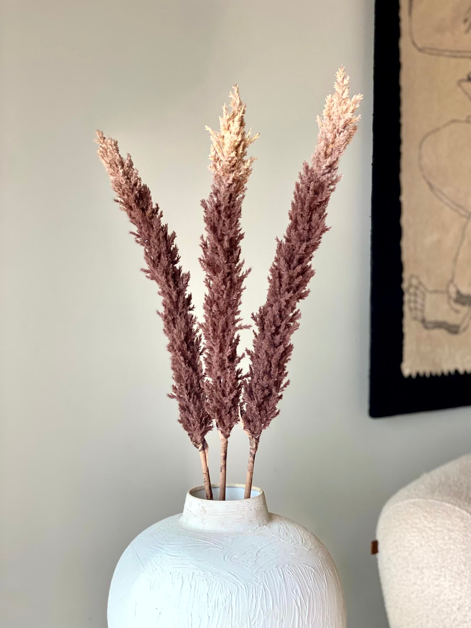 Artificial Wheat Silk Flower Stick (One Stem) - Brown (Tall)