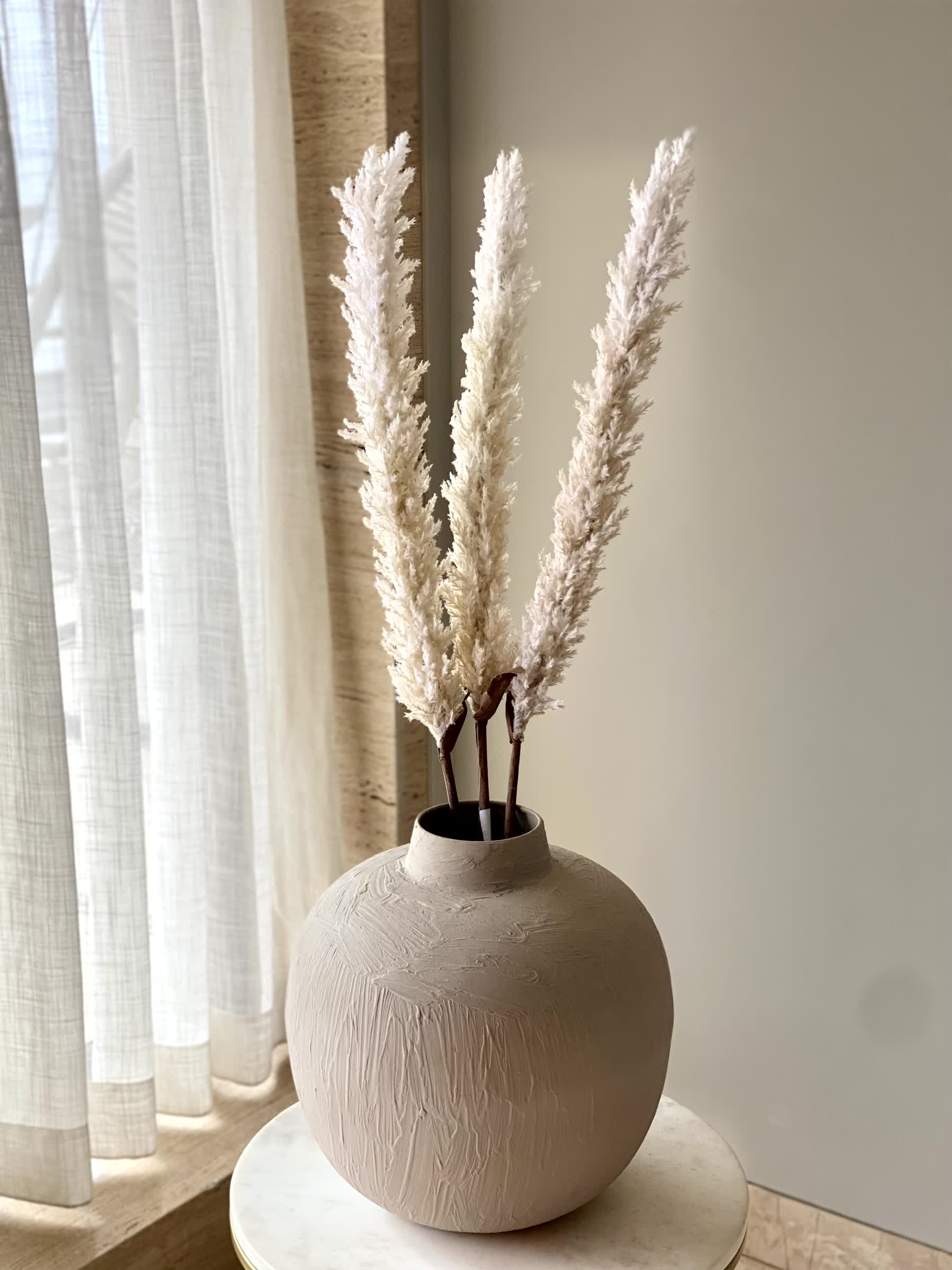 Artificial Wheat Silk Flower Stick (One Stem) - White (Tall)