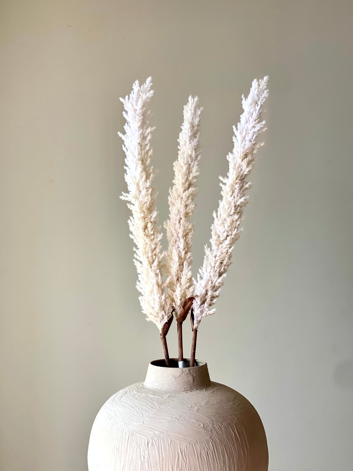 Artificial Wheat Silk Flower Stick (One Stem) - White (Tall)