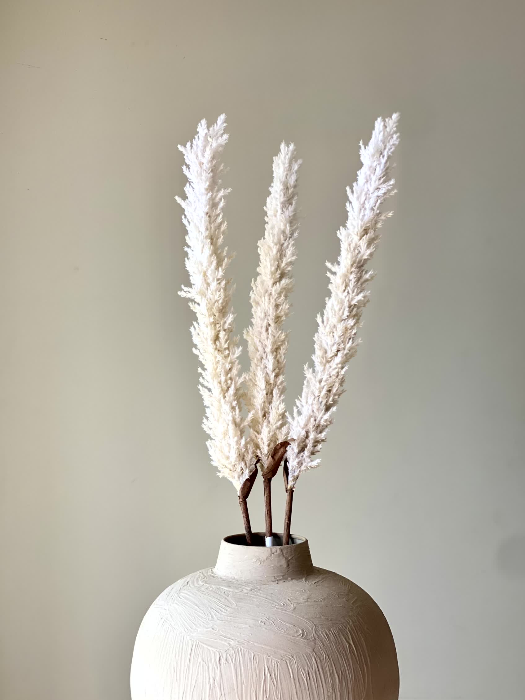 Artificial Wheat Silk Flower Stick (One Stem) - White (Tall)