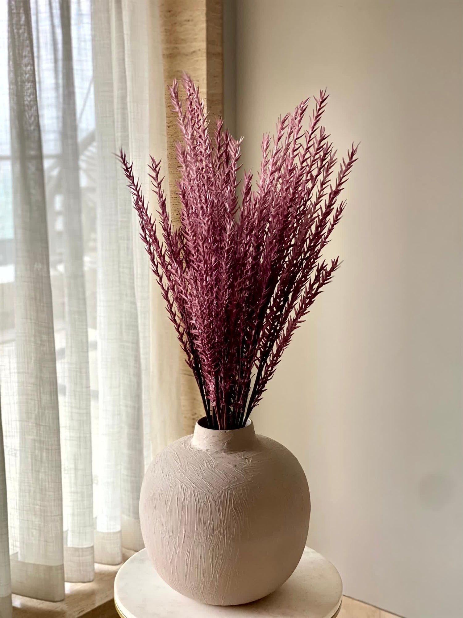 Artificial Pampas Grass (One Stem) - Maroon