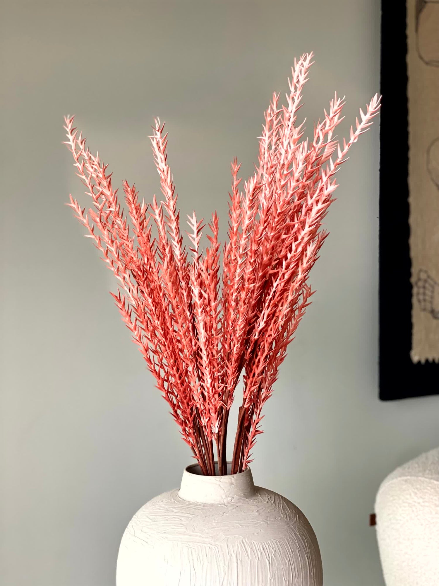 Artificial Pampas Grass (One Stem) - Orange