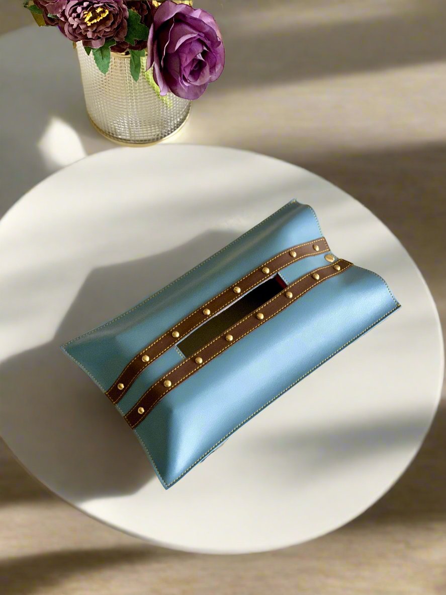 Blue & Brown Tissue Cover