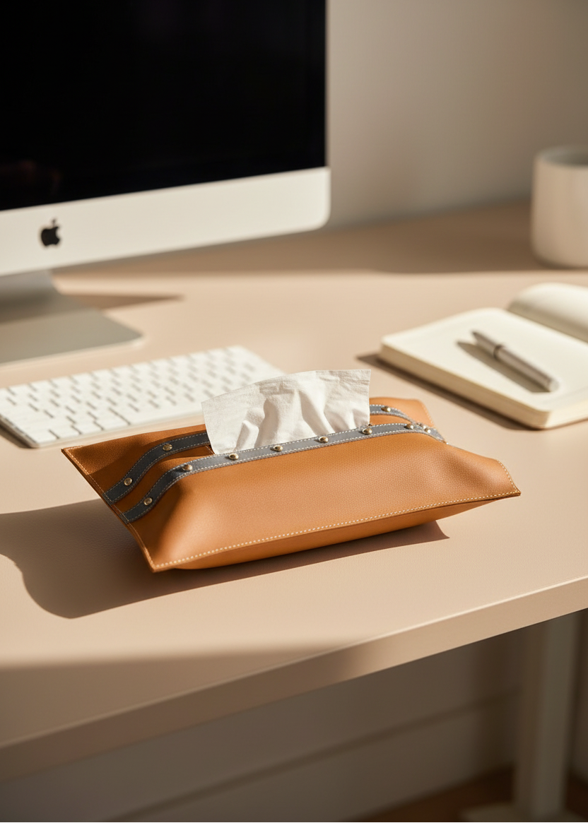 Tan &amp; Grey Tissue Cover