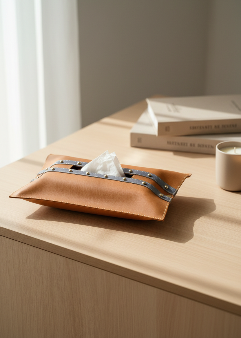 Tan &amp; Grey Tissue Cover