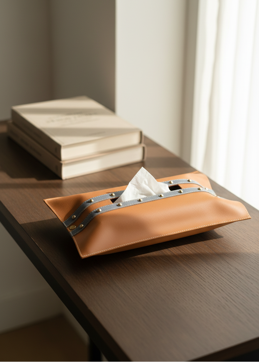 Tan &amp; Grey Tissue Cover