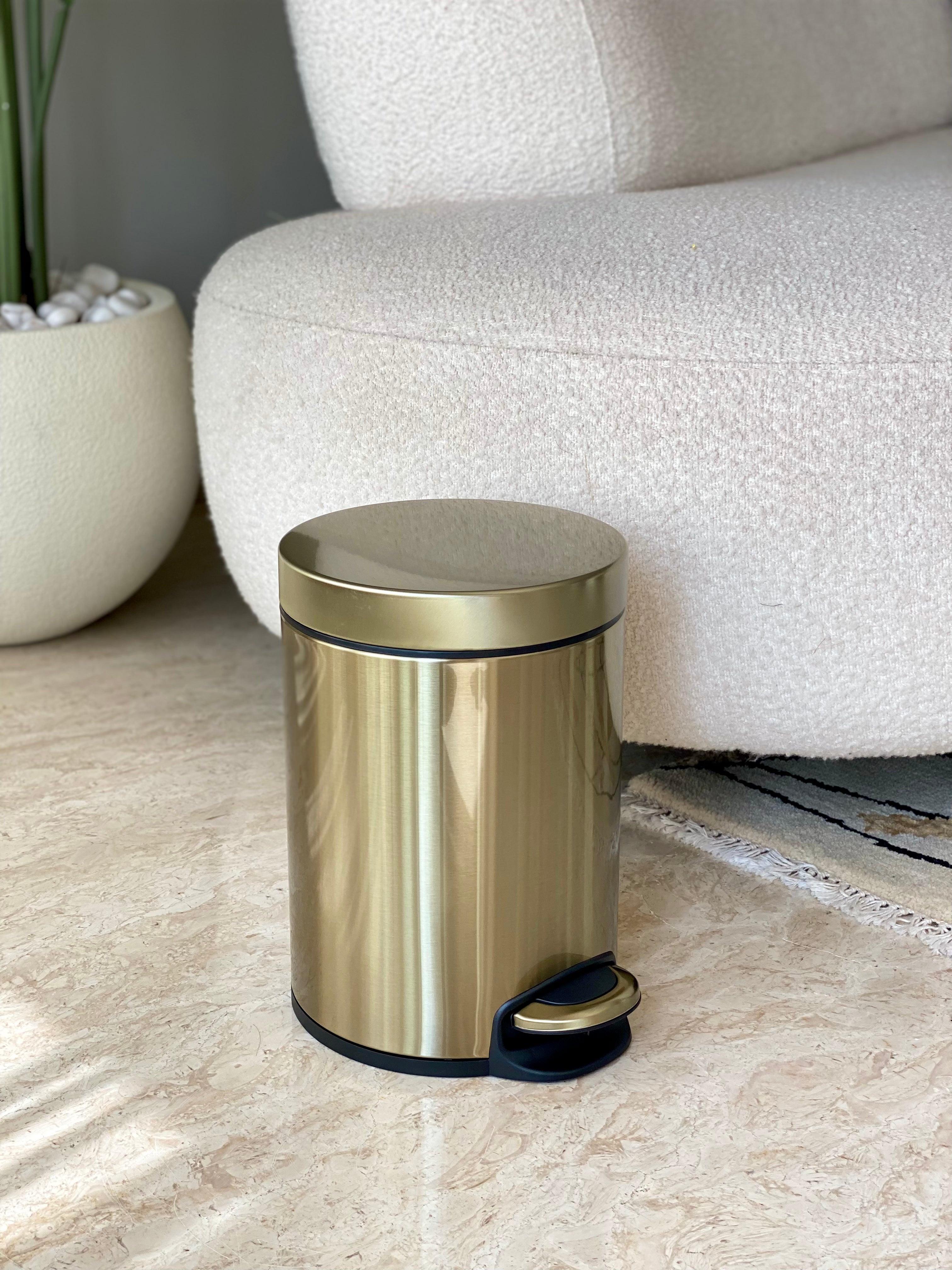 Dune Metallic Dustbin - Bronze Gold (5L)