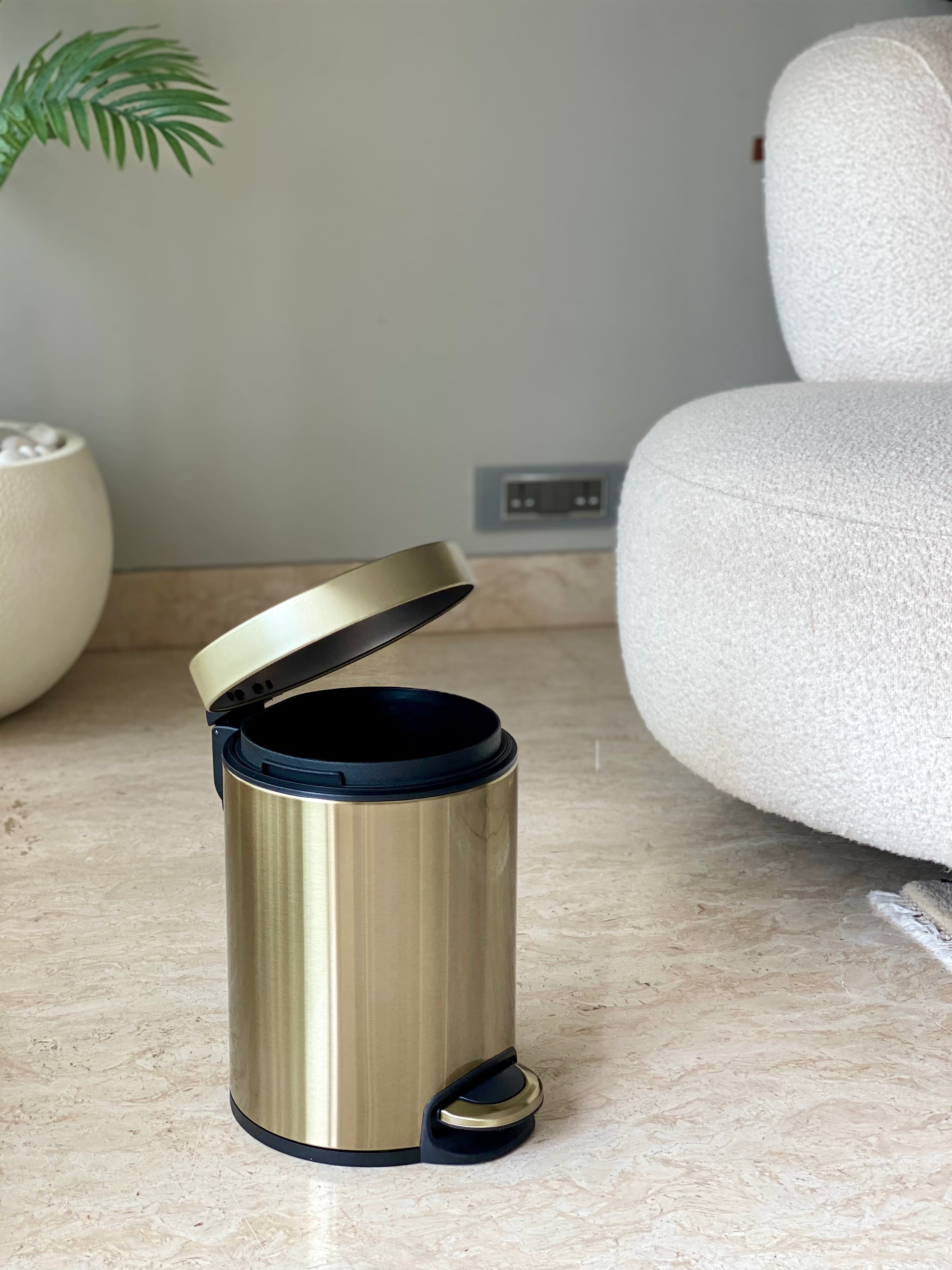 Dune Metallic Dustbin - Bronze Gold (5L)