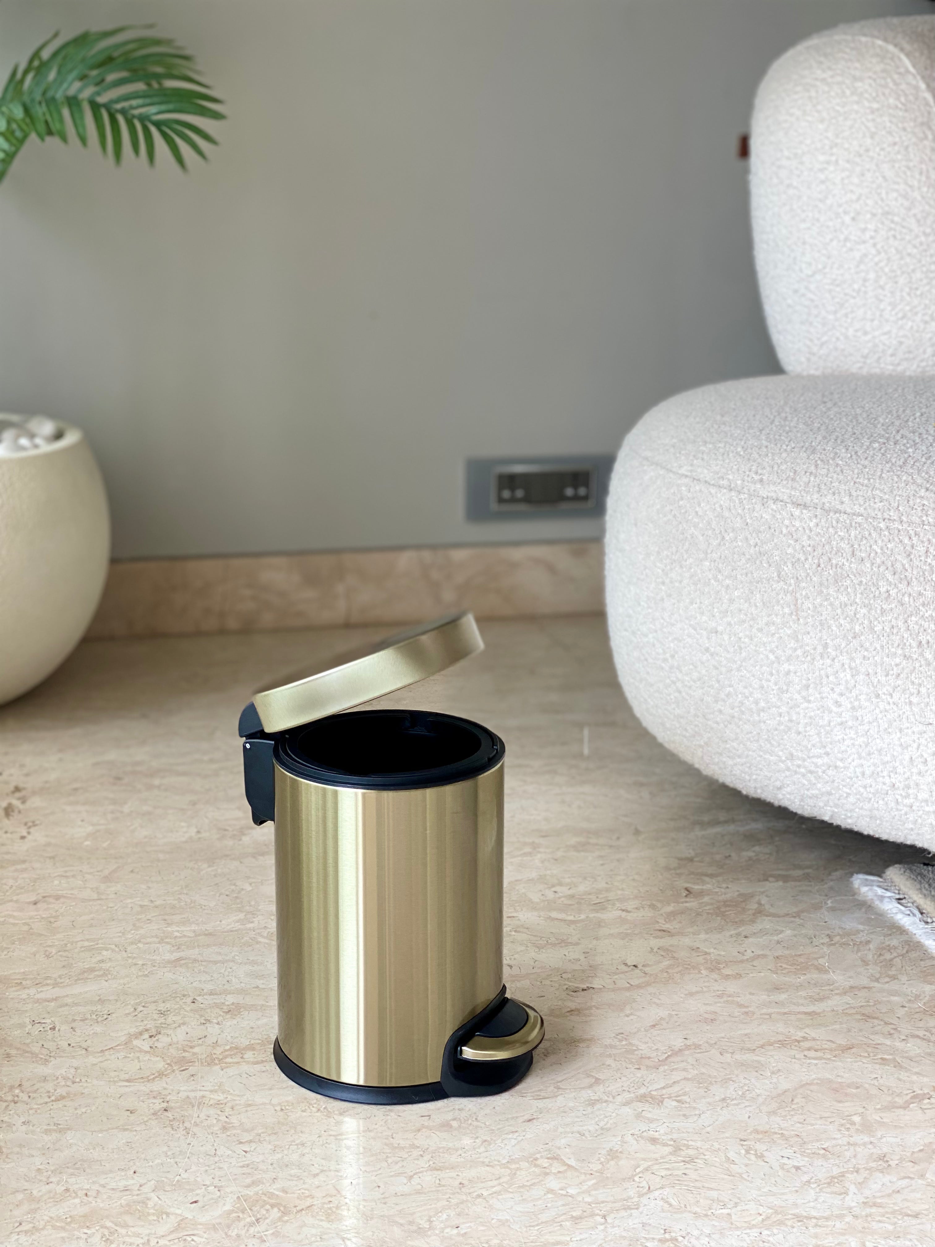 Dune Metallic Dustbin - Bronze Gold (3L)