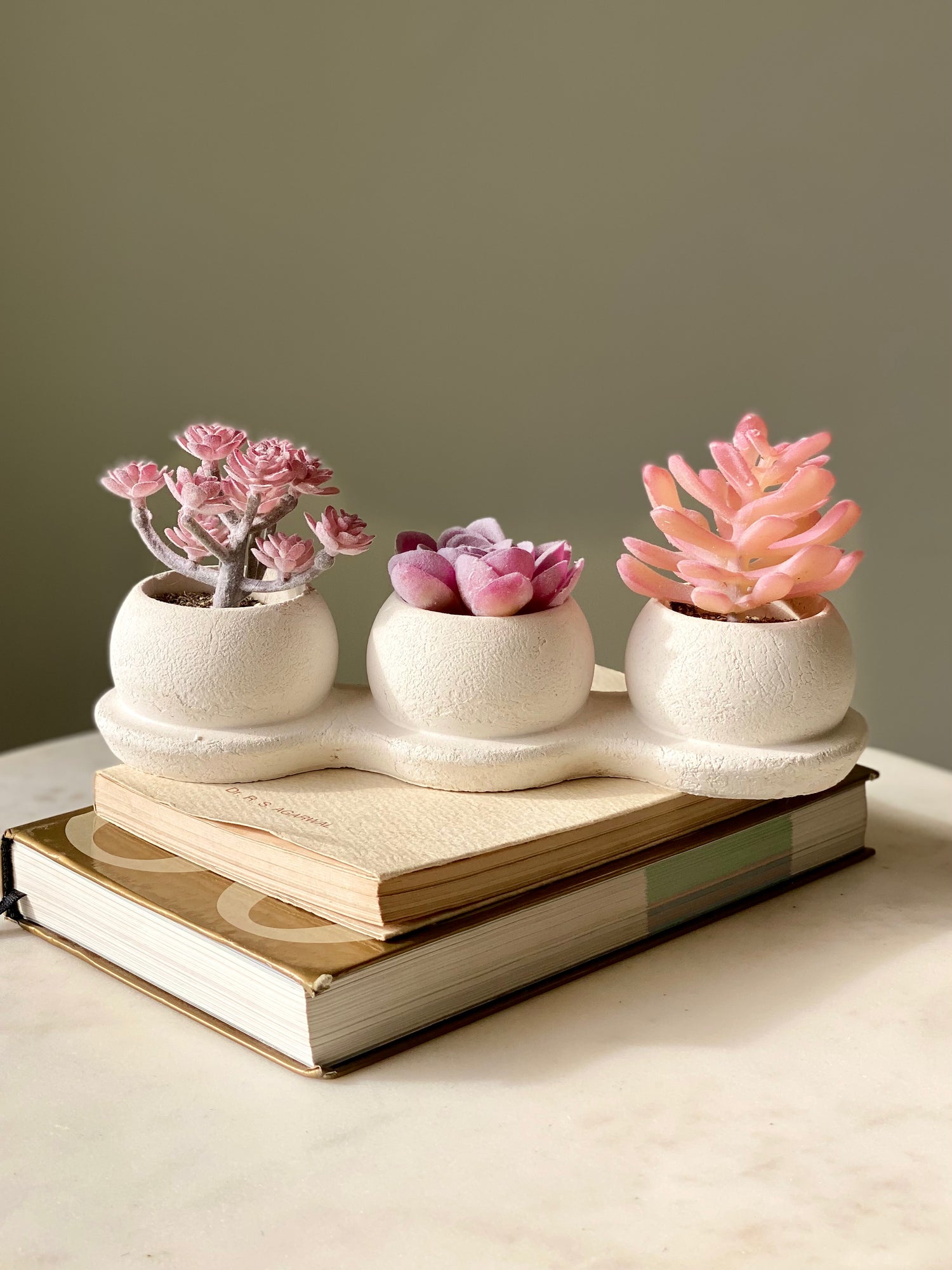 Artificial Pink Trio Succulents