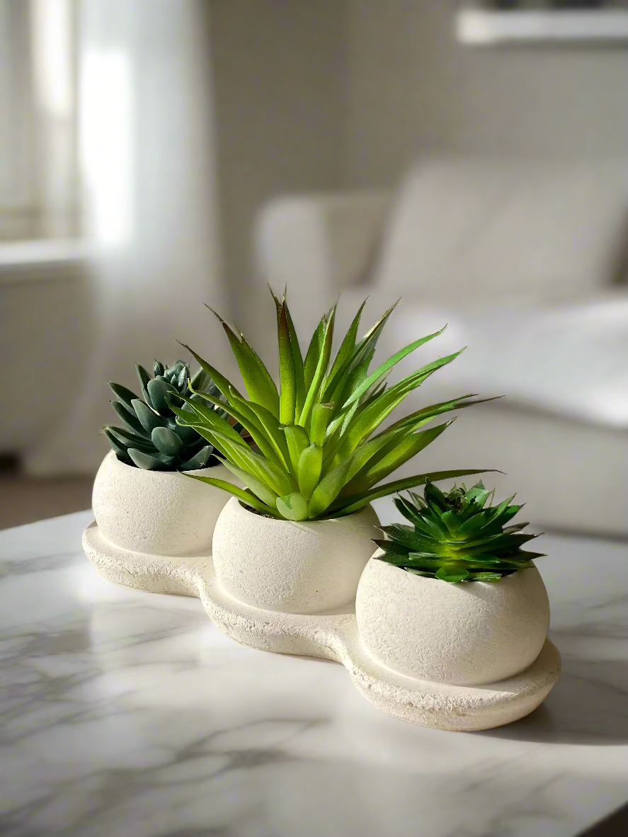 Artificial Green Trio Succulent