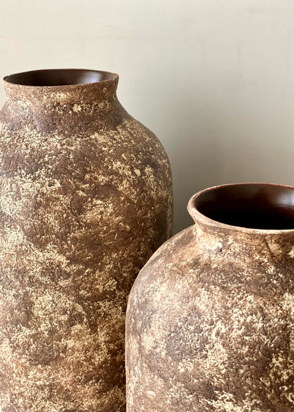 Fossil Vases - Aged Brown