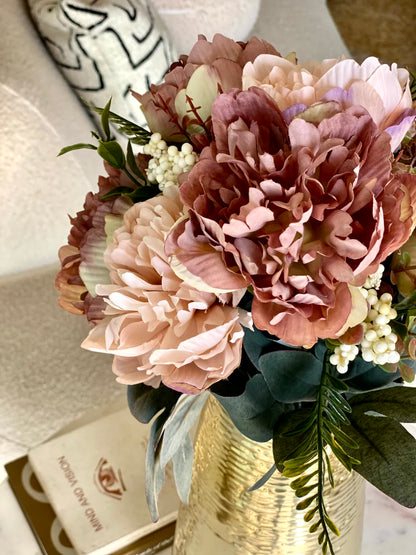 Artificial Peony Flower Bunch - Deep Pink