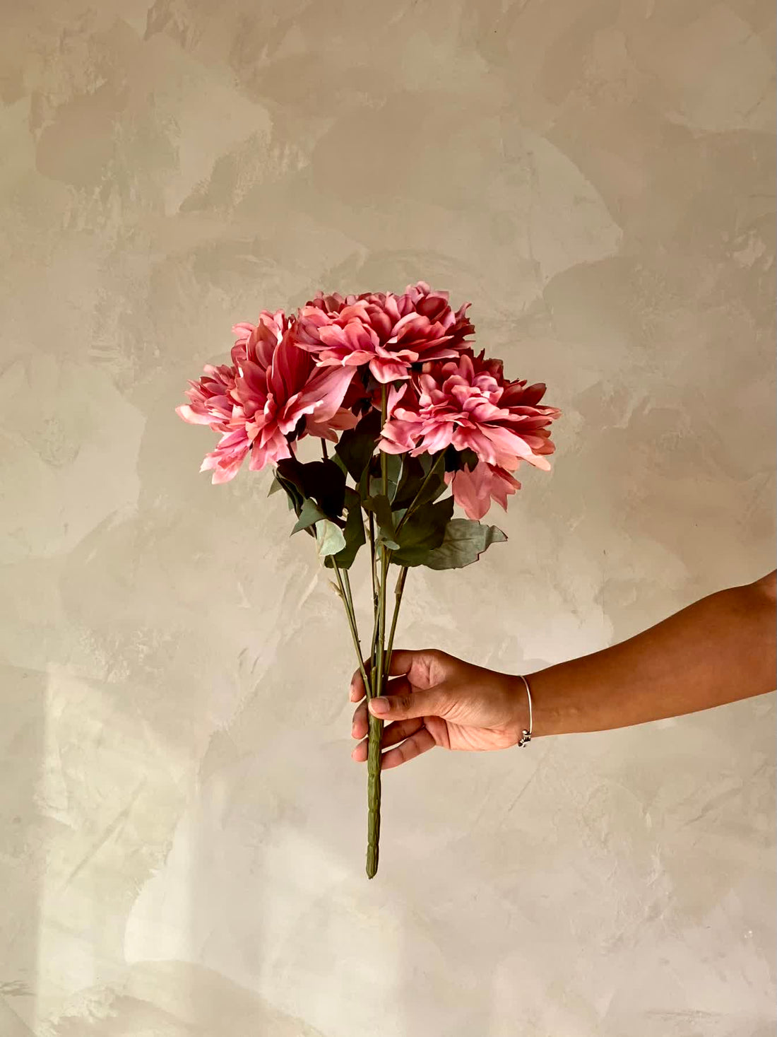 Artificial Chrysanthemum Flower Bunch - Pink