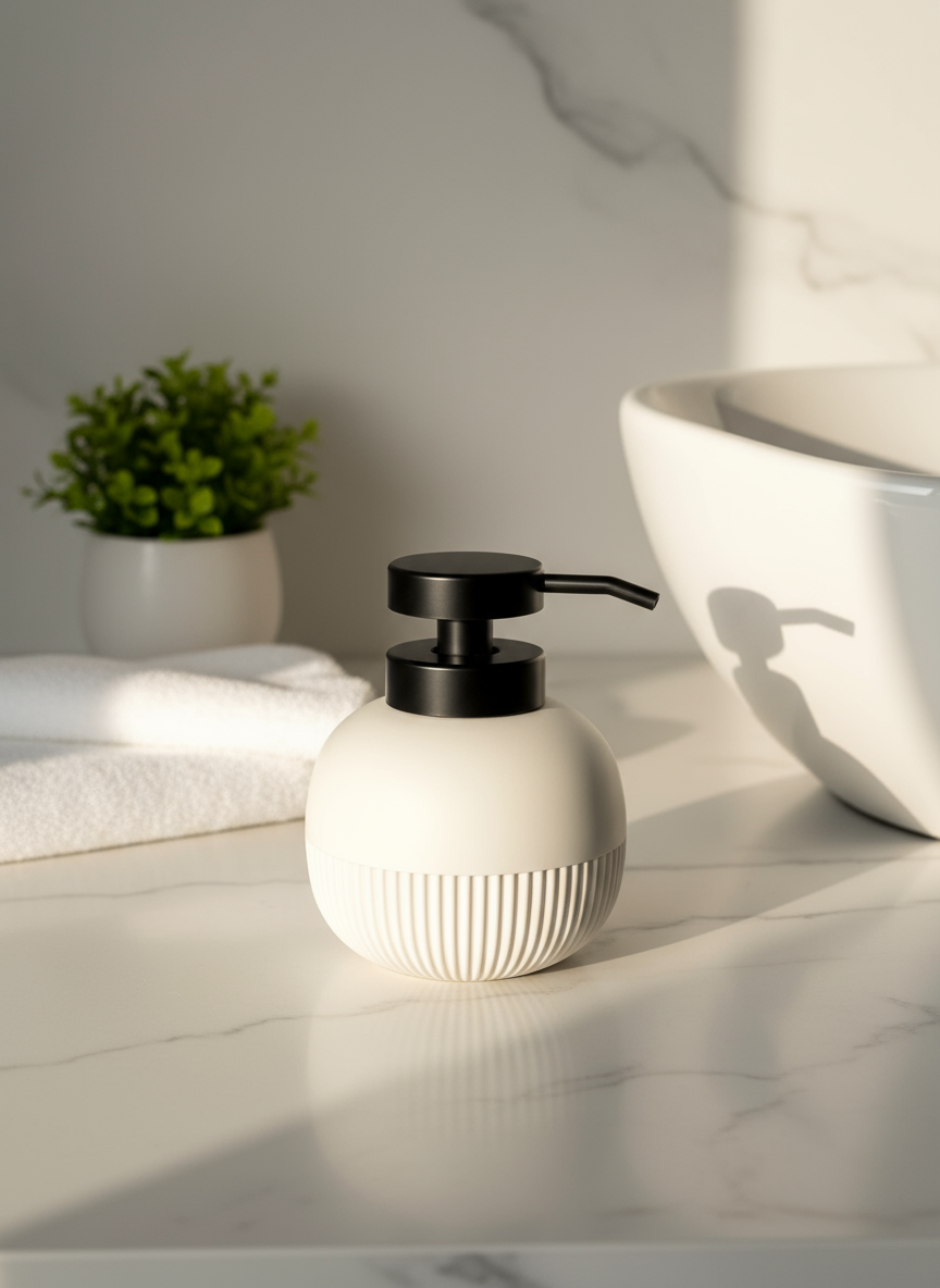 Chaton Round Bathroom Dispenser - Beige