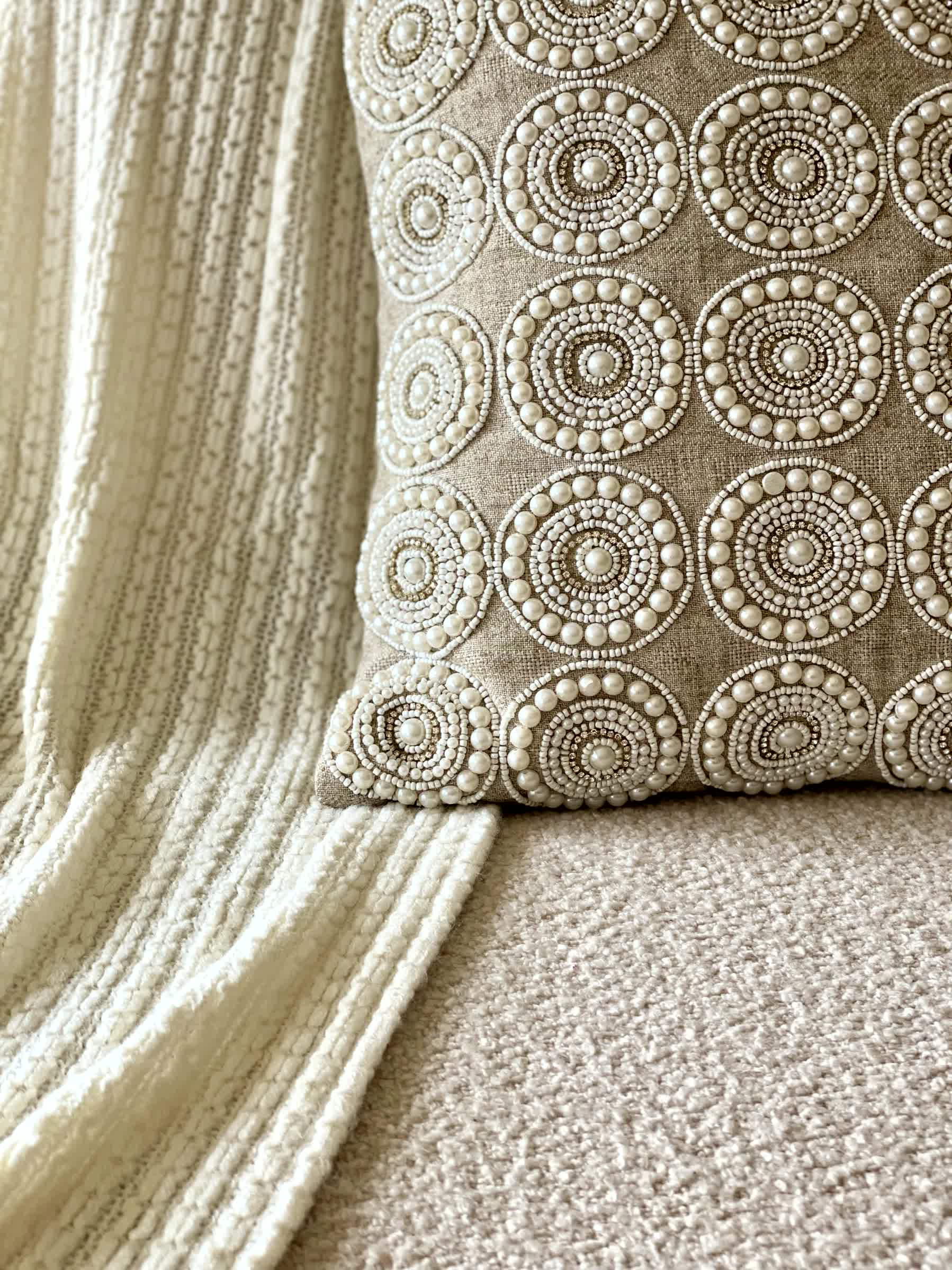 Pearl Cushion Cover - Beige