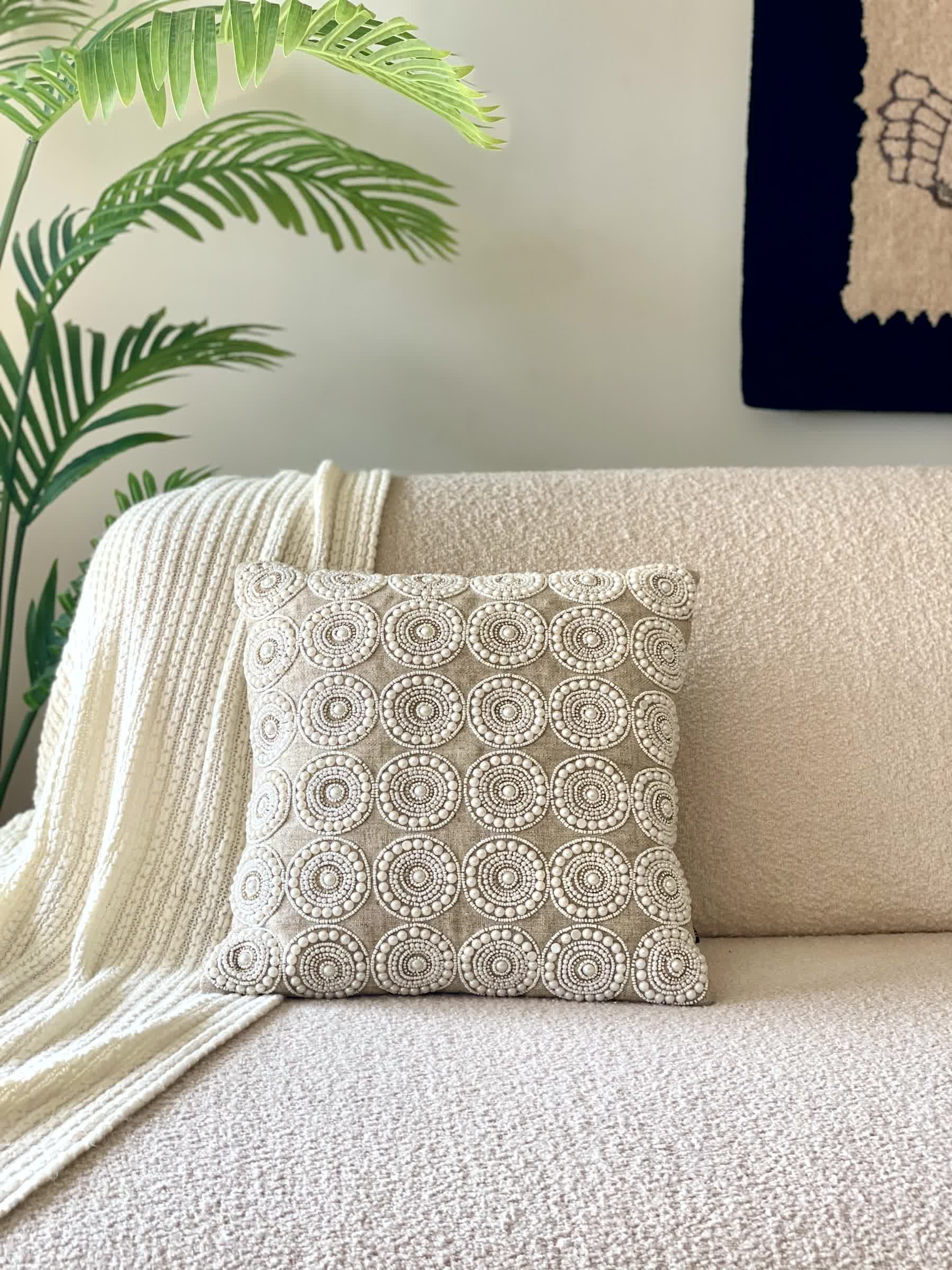 Pearl Cushion Cover - Beige