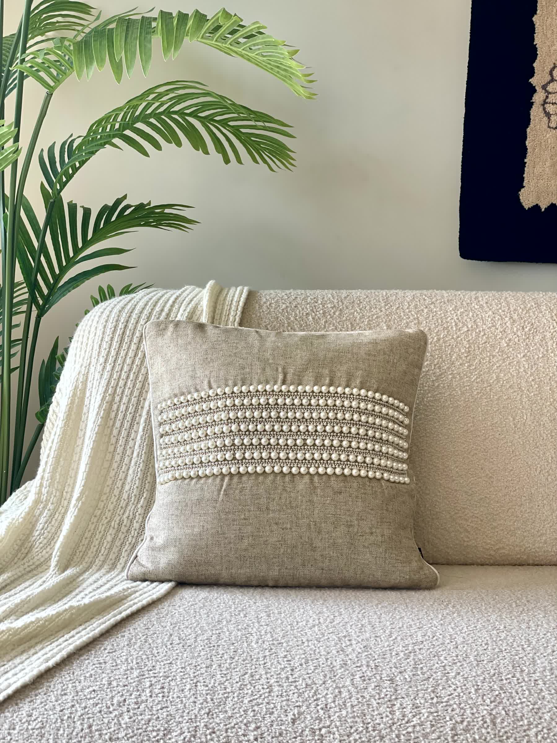 Oyster Cushion Cover - Beige