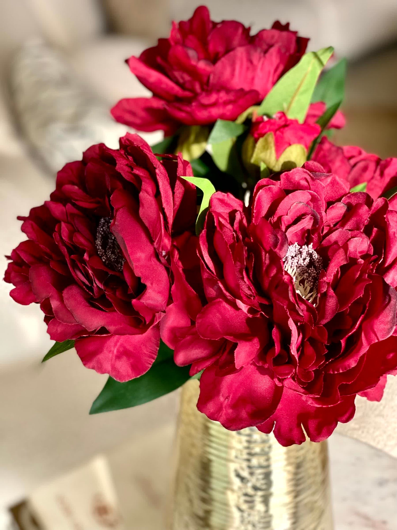 Artificial Dahila Flower Bunch - Magenta