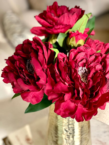 Artificial Dahila Flower Bunch - Magenta