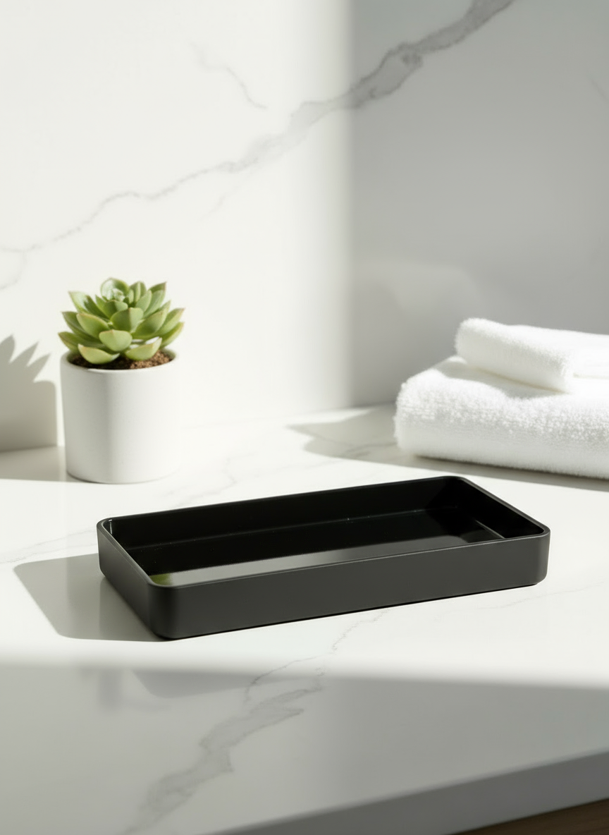 Chaton Bathroom Set- Black (Set of 3)