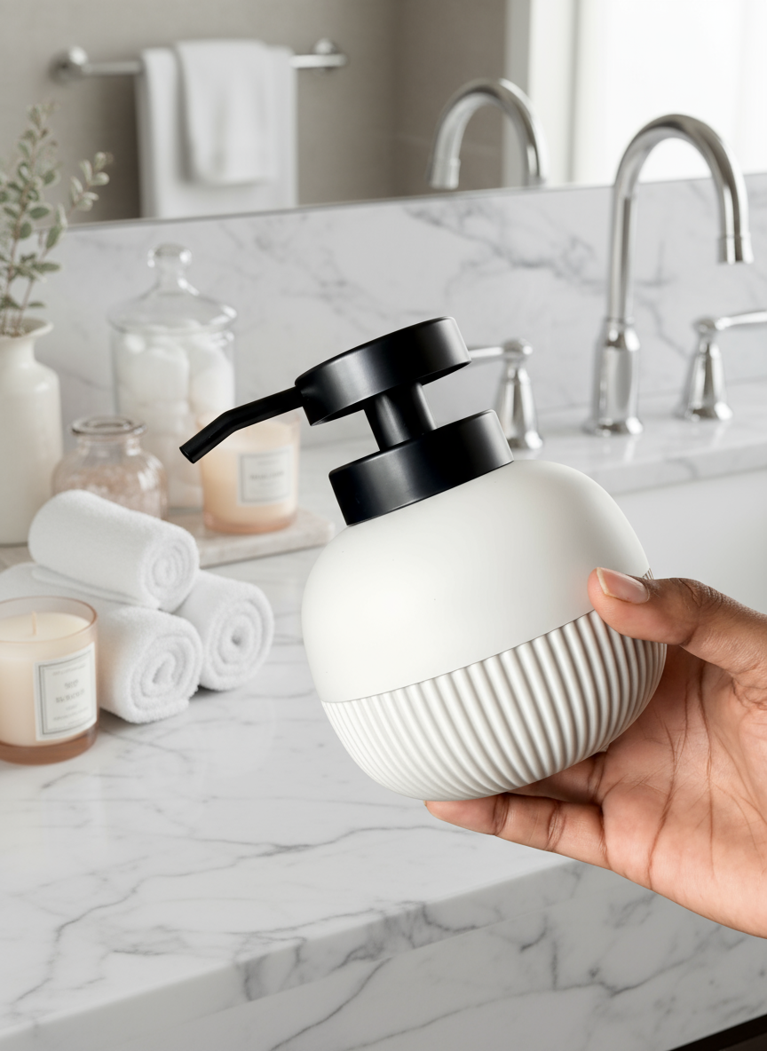 Chaton Round Bathroom Dispenser - Beige