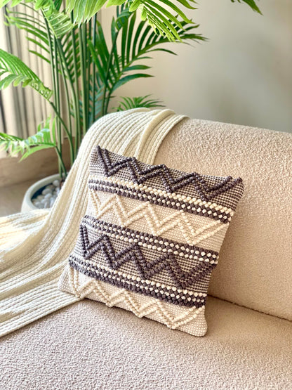 Knitted Cushion Cover - Grey