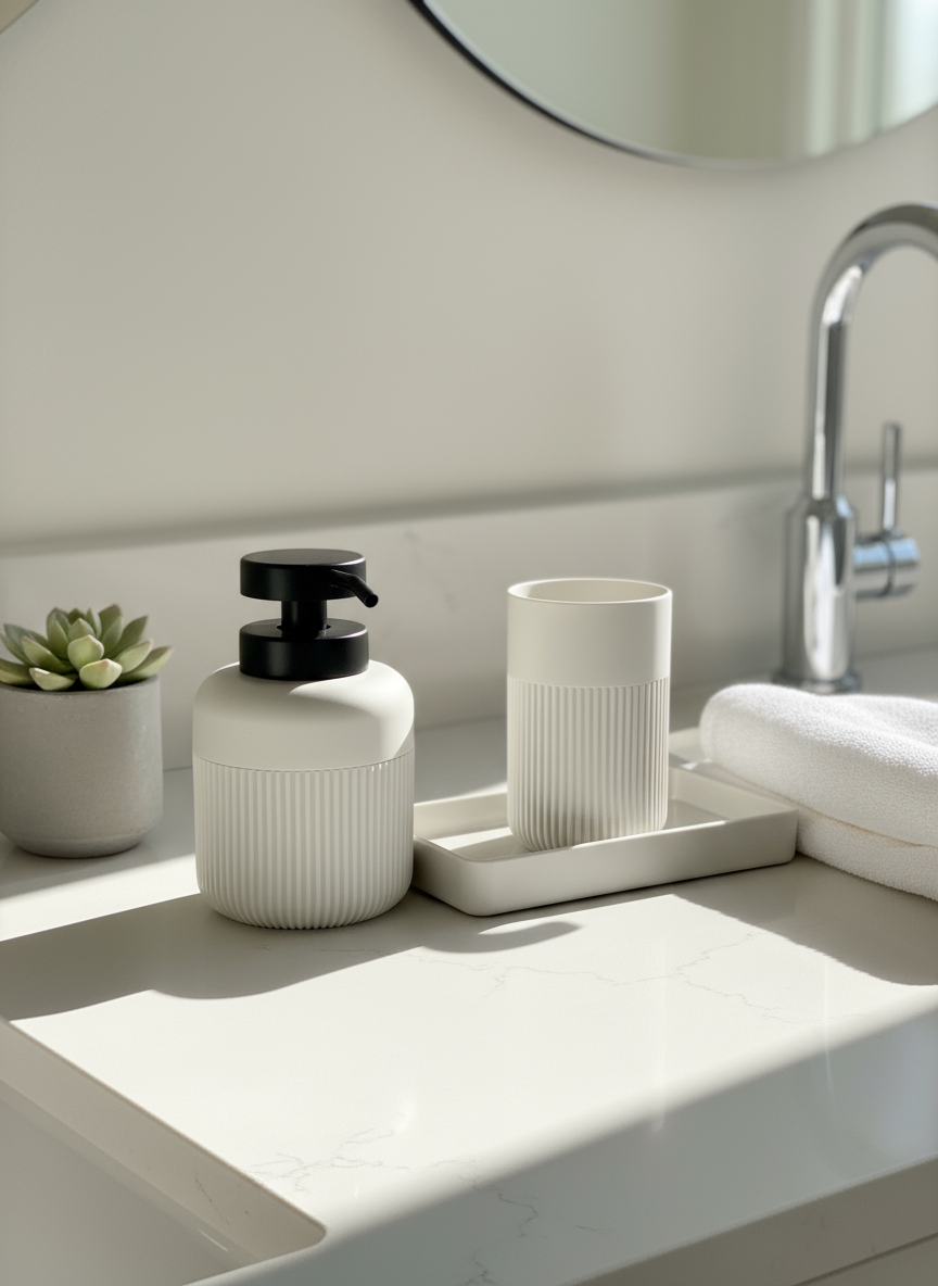 Chaton Bathroom Set- Beige (Set of 3)