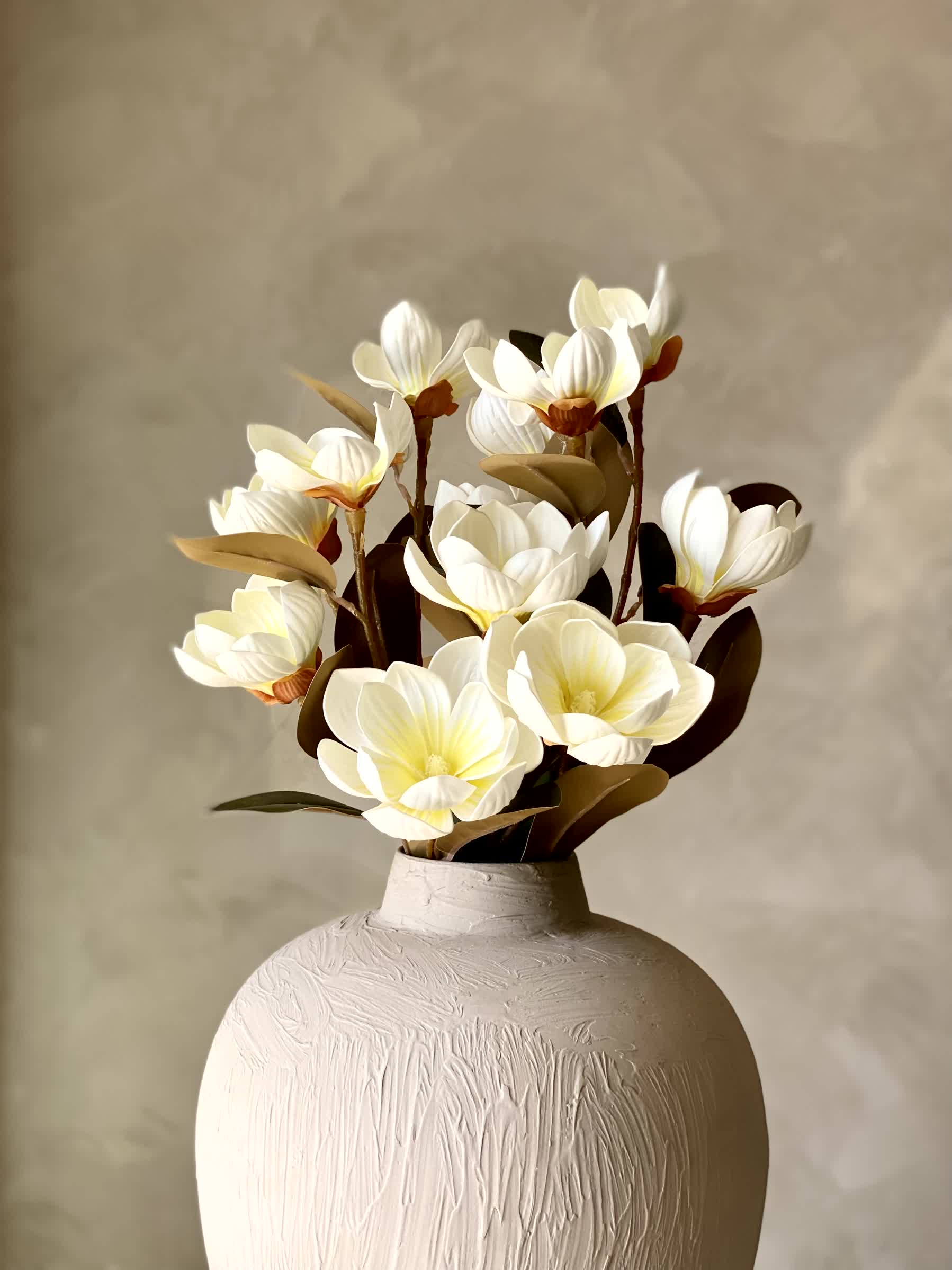 Artificial Yulan Magnolia Flower Stem - White (One Stem)