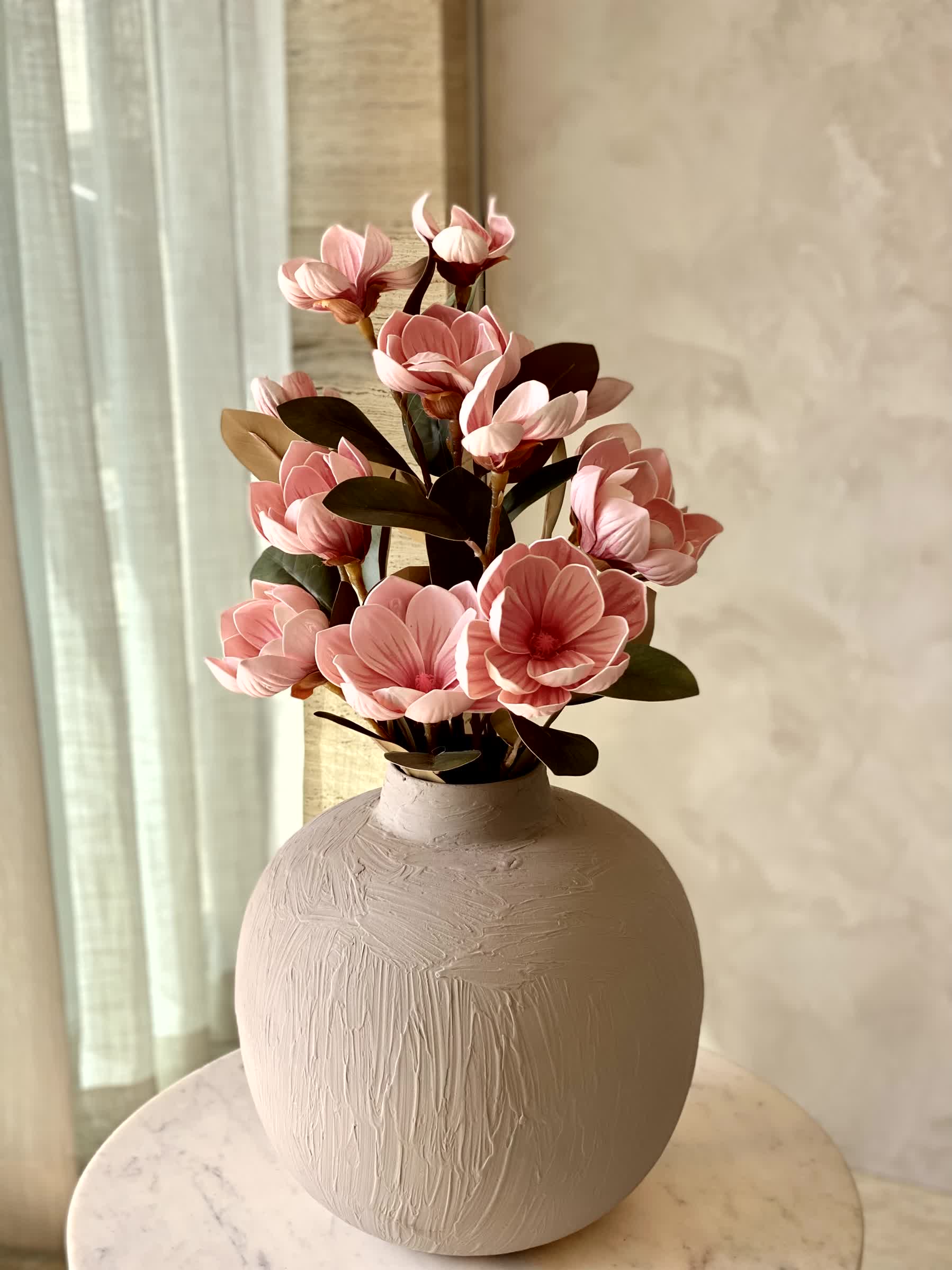 Artificial Yulan Magnolia Flower Stem - Pink (One Stem)